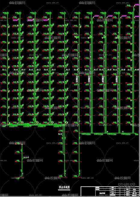 酒店排水cad施工图下载（渲染图9）