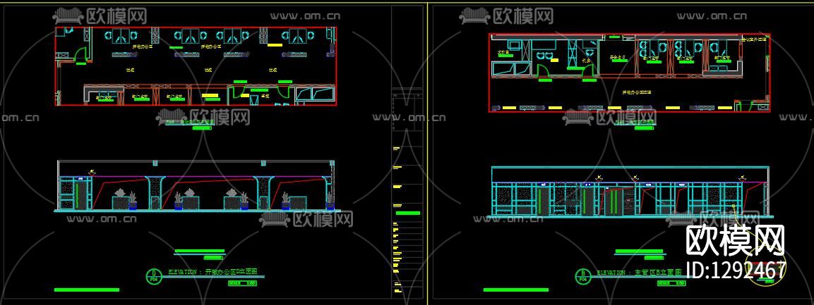 办公空间cad施工图