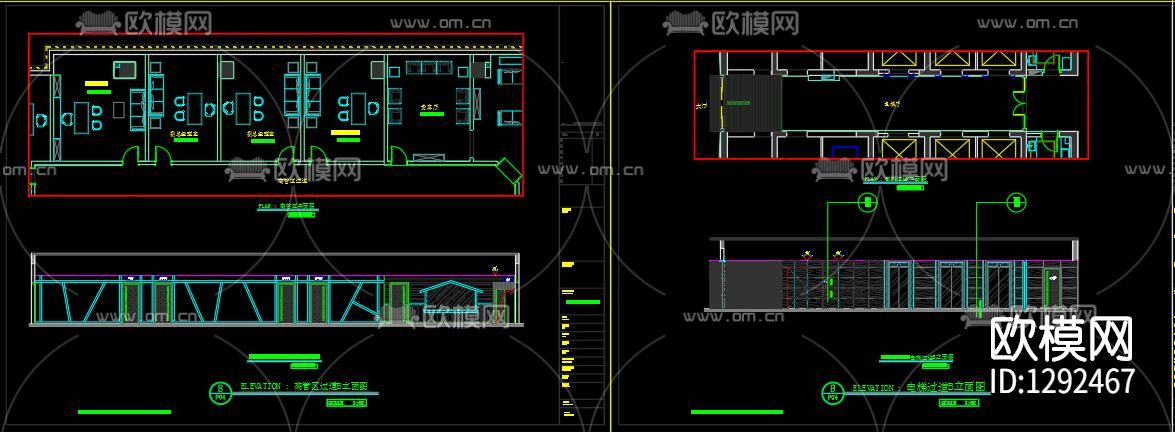 办公空间cad施工图