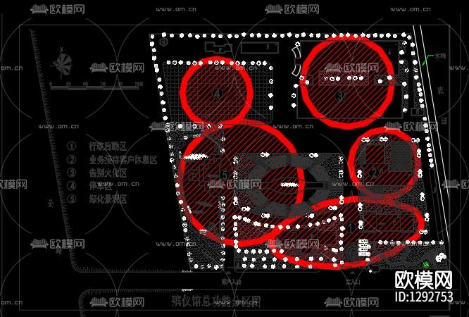 殡仪馆总图cad施工图下载（渲染图4）