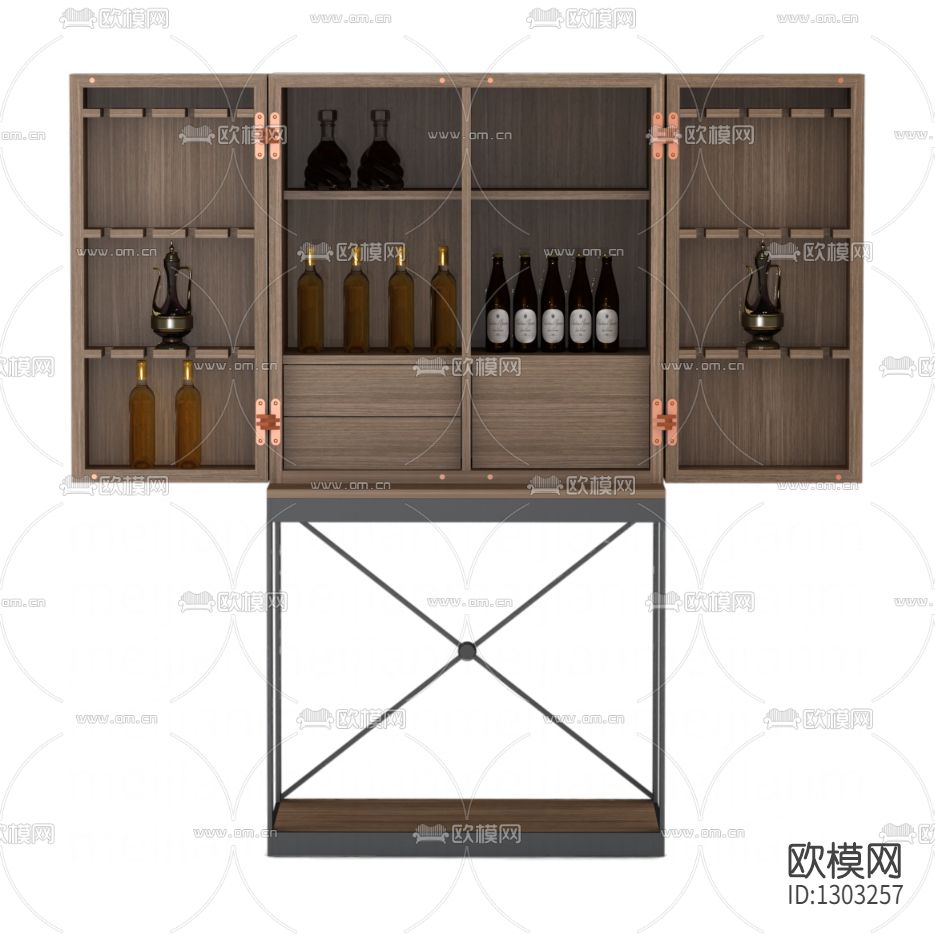 现代简约实木酒柜下载