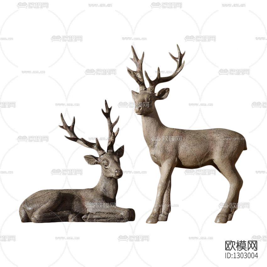 北欧驯鹿雕塑下载