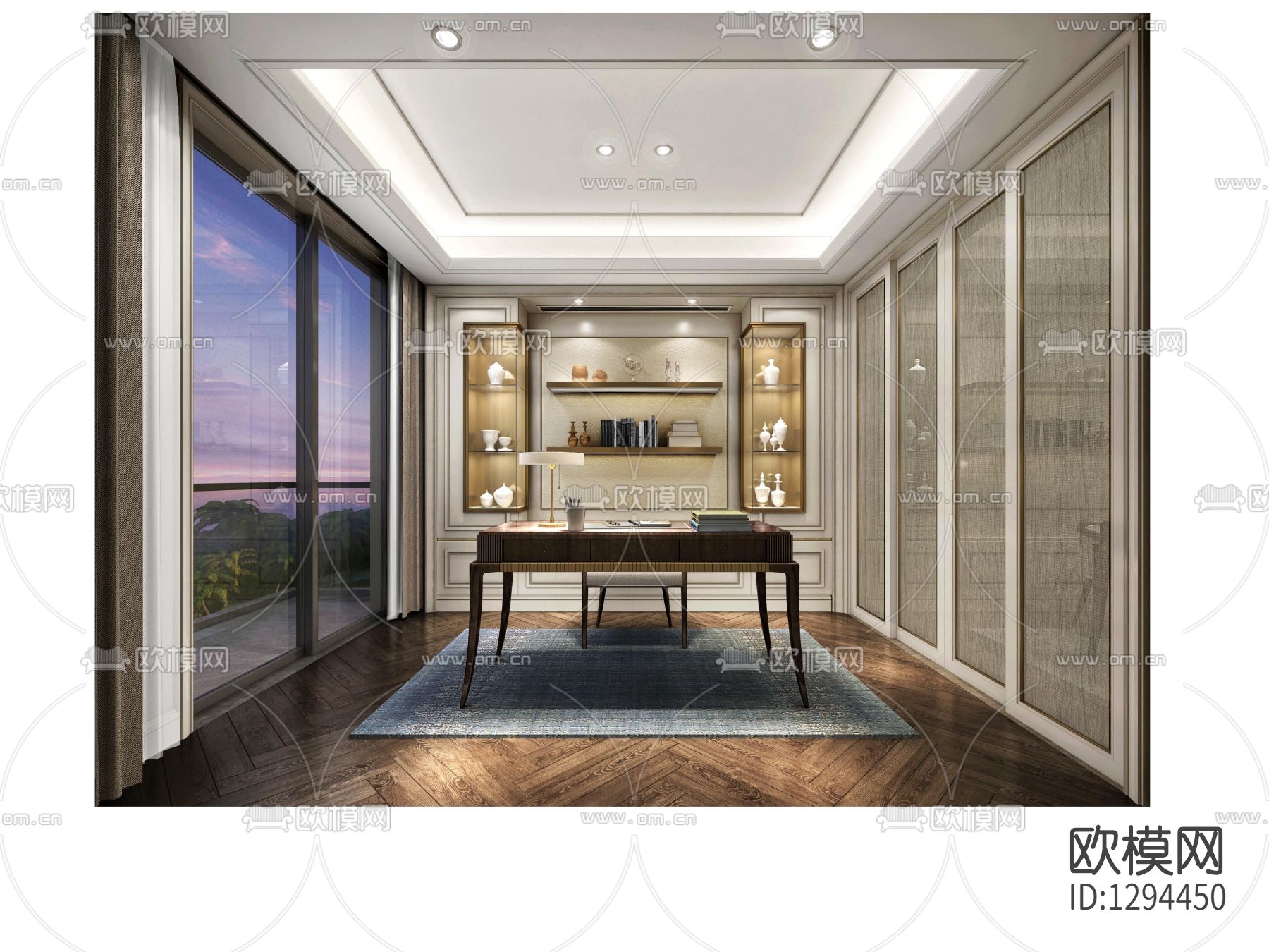 别墅样板间CAD施工图下载（渲染图5）