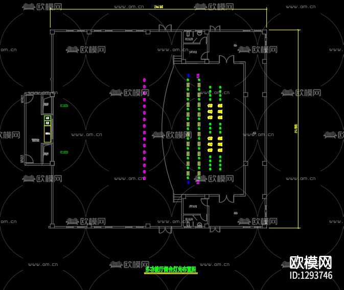 文化馆会议系统CAD图纸下载（渲染图4）