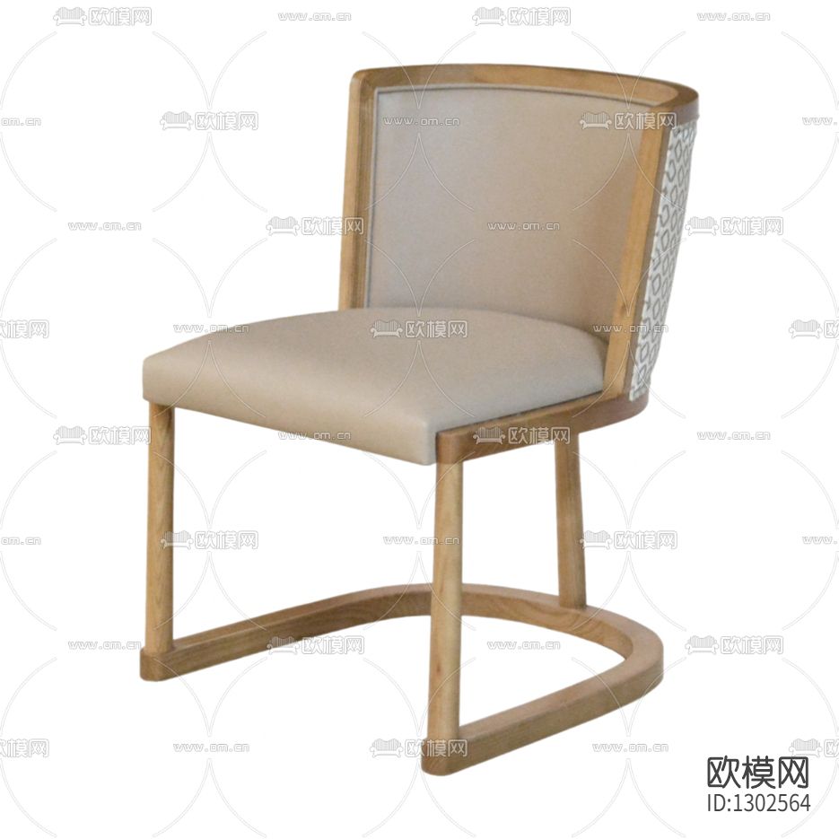 新中式简约实木皮革餐椅下载