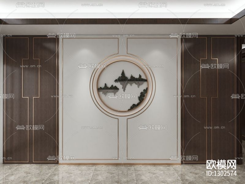 新中式禅意客厅场景