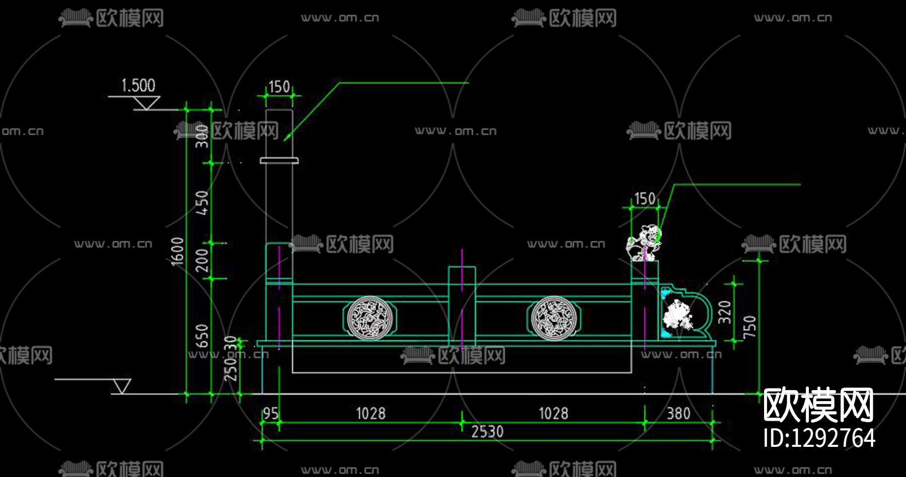 家族墓设计节点大样下载（渲染图4）