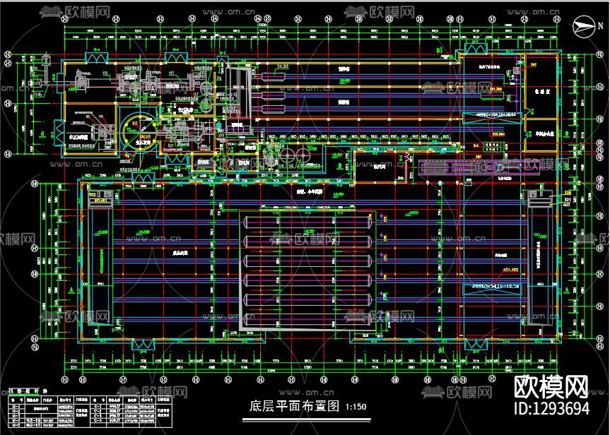混凝土车间cad施工图下载（渲染图1）