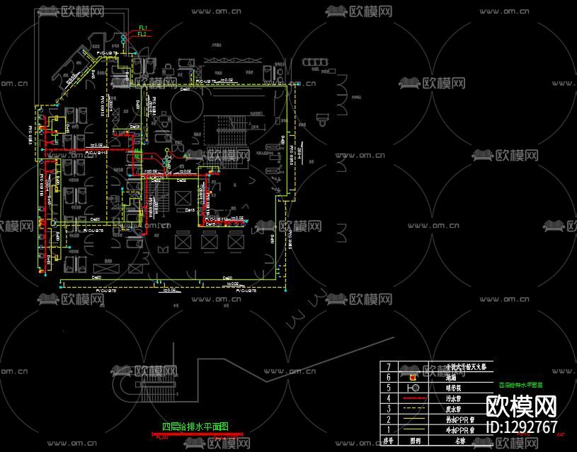 某社区诊所电气cad施工图下载（渲染图3）