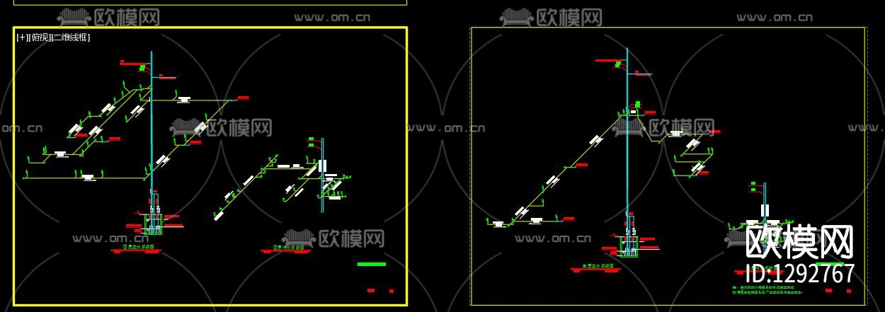 某社区诊所电气cad施工图下载（渲染图2）