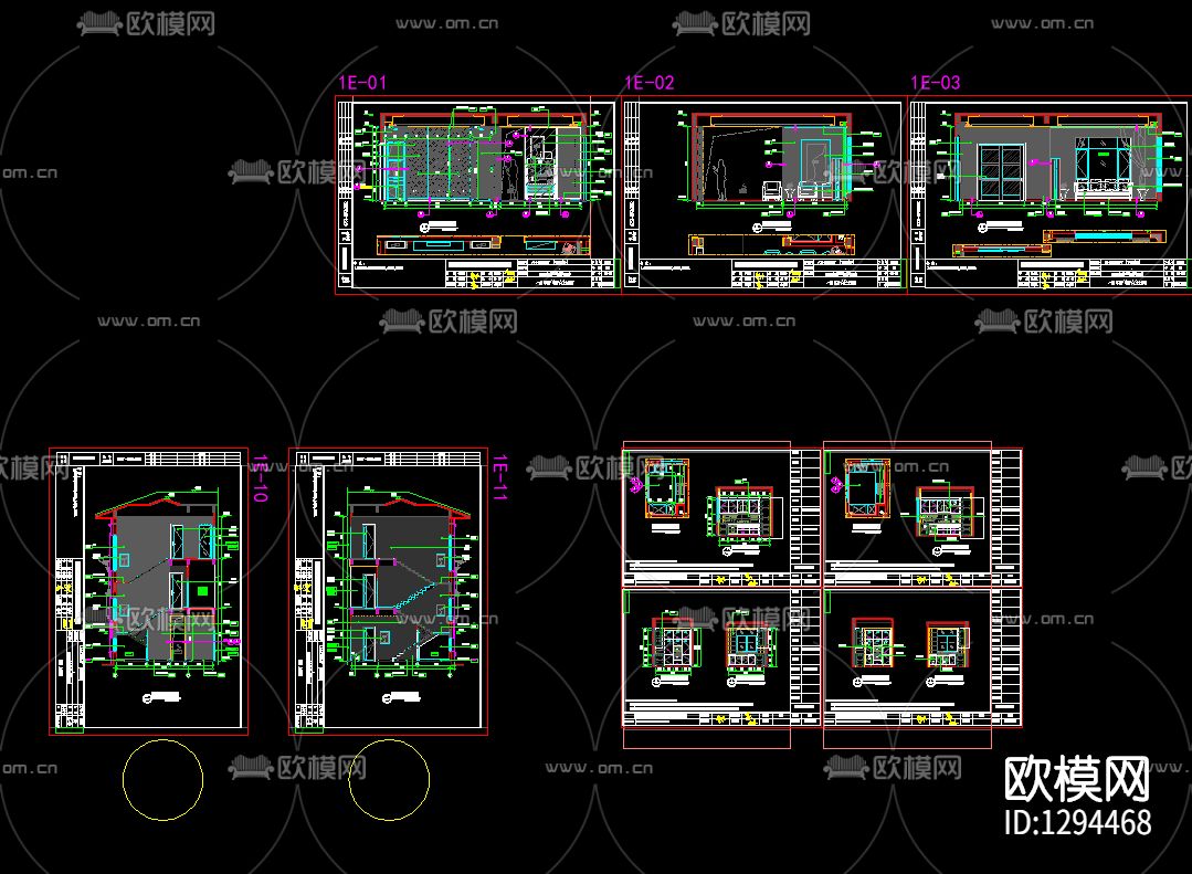 别墅CAD施工图下载（渲染图4）