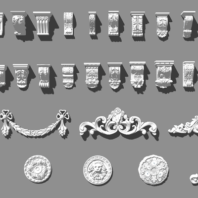  欧式雕花su模型 