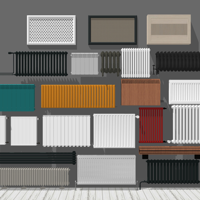  现代暖气片散热片su模型 