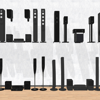  现代立体式音响su模型 