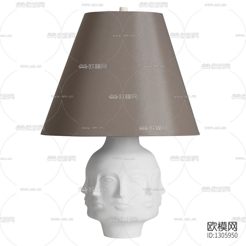 现代极简创意三面人像台灯下载