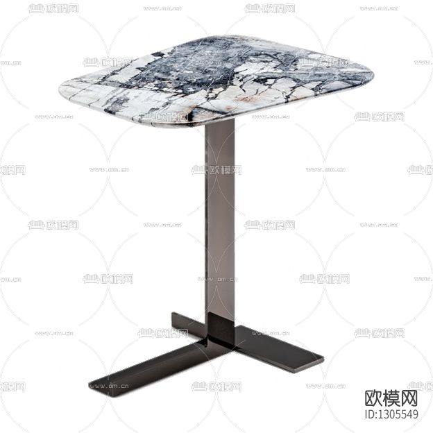现代轻奢金属大理石几何边几下载