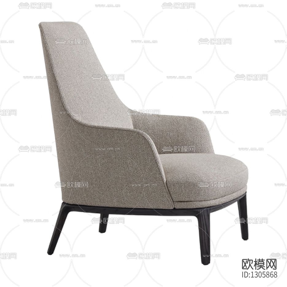 现代简约实木布艺休闲单人沙发下载