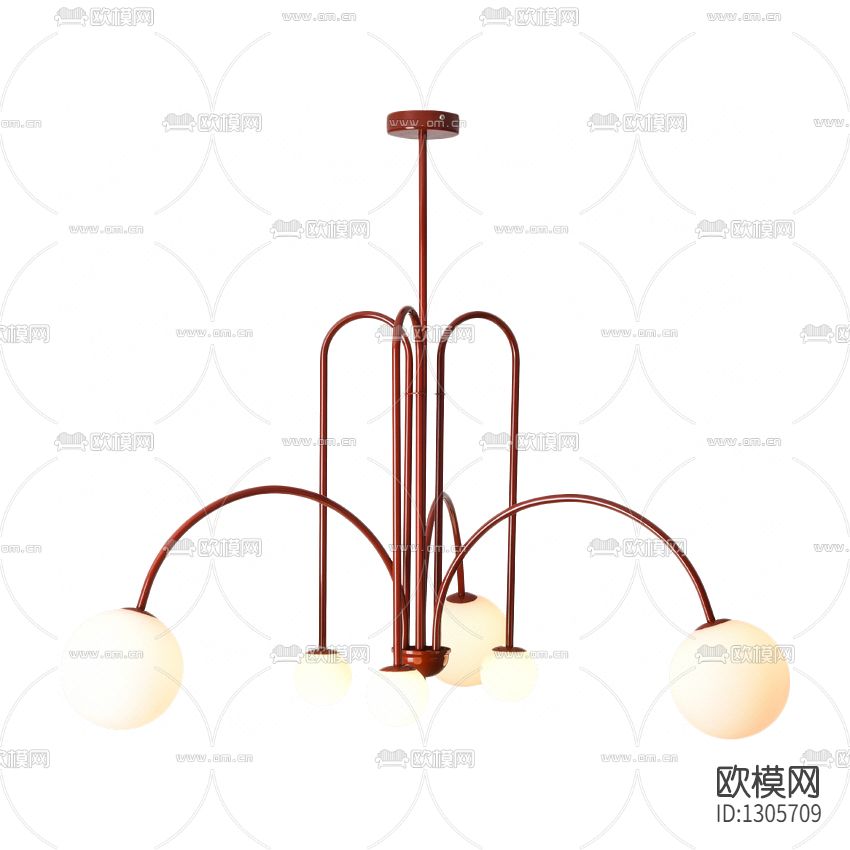 现代轻奢创意金属玻璃吊灯下载