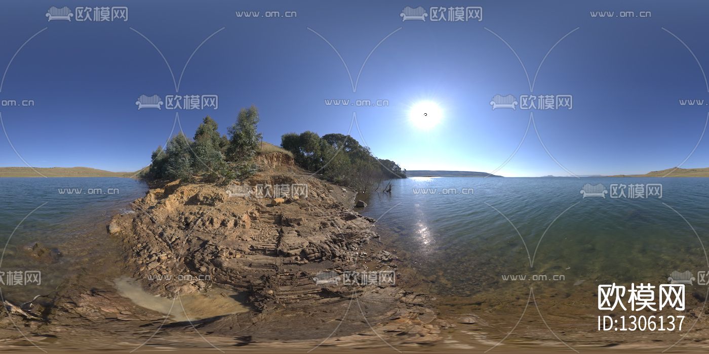 碧水蓝天湖景hdr贴图