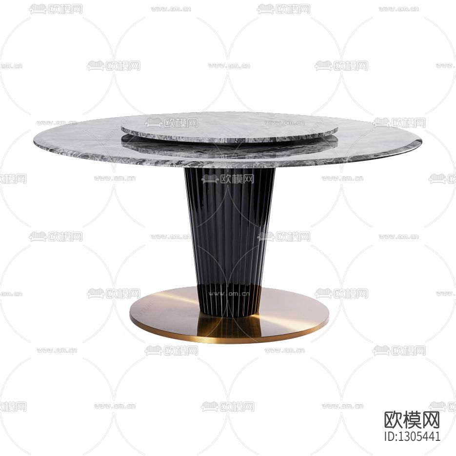 现代轻奢大理石金属圆形餐桌下载