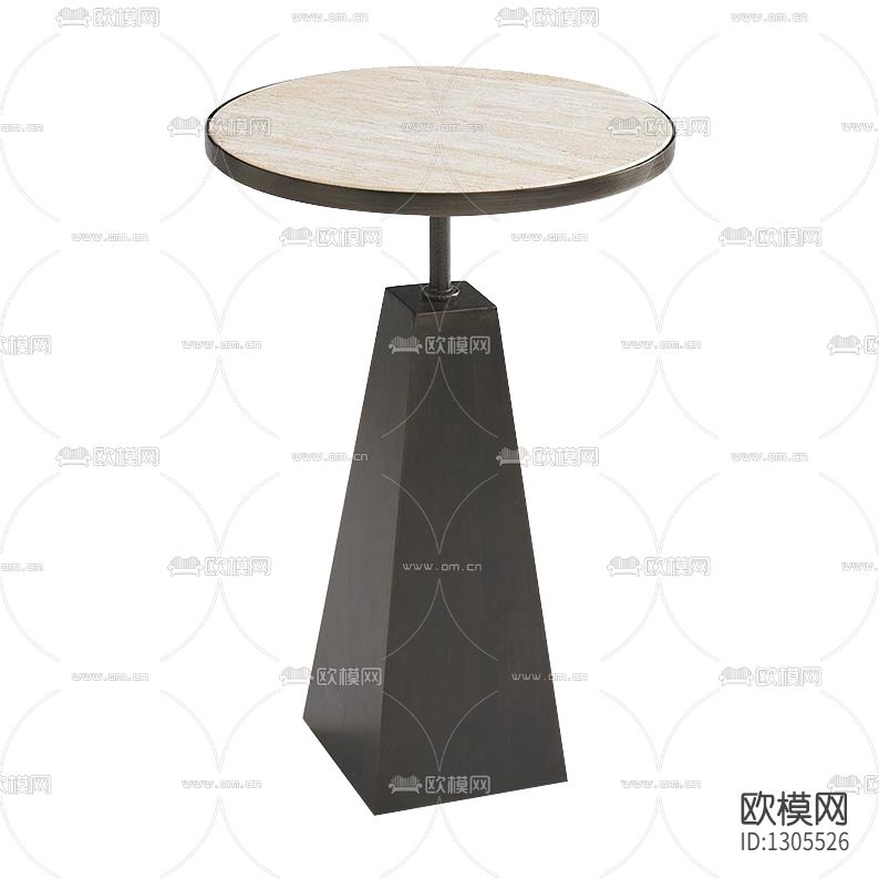 现代简约金属大理石圆形边几