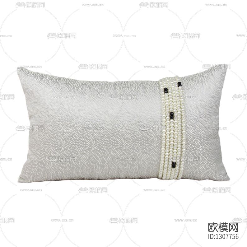 现代简约银灰色珠链靠枕下载