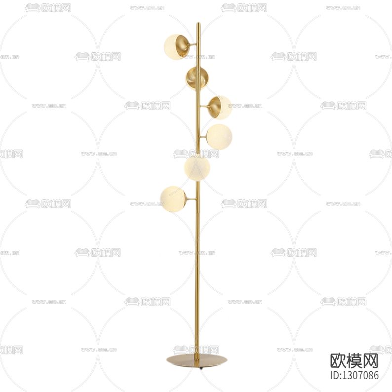 北欧简约全铜玻璃落地灯