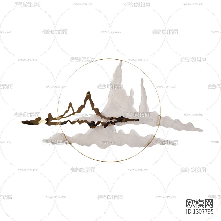 新中式仿假山金属摆件下载