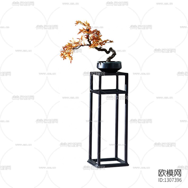 新中式简约实木花几