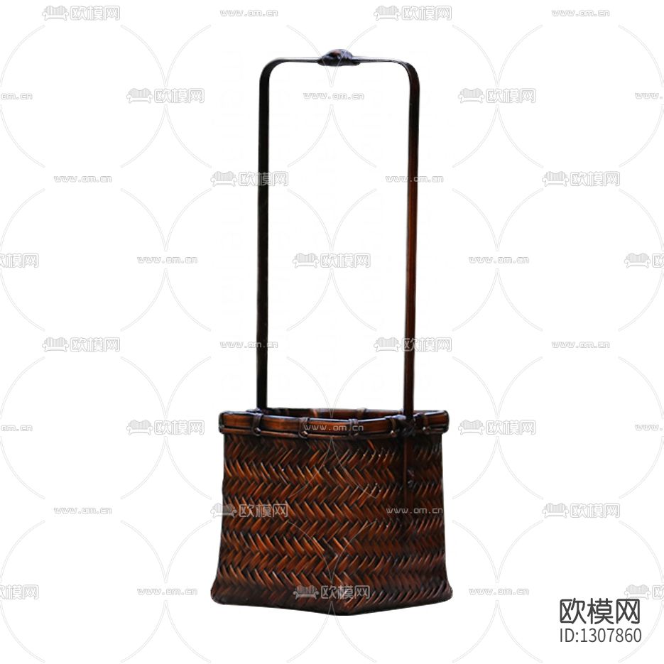 日式竹编长柄花器下载