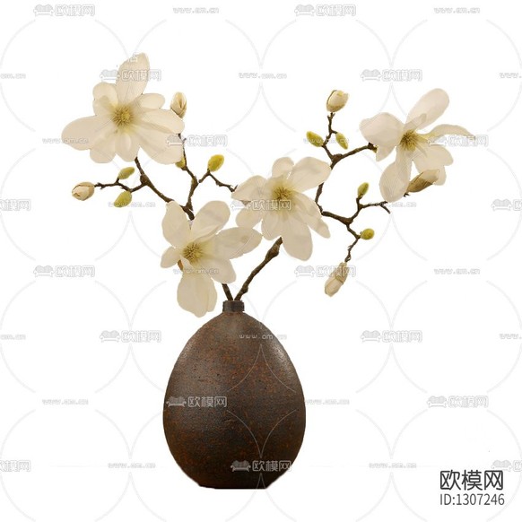 新中式粗陶花瓶摆放花艺下载