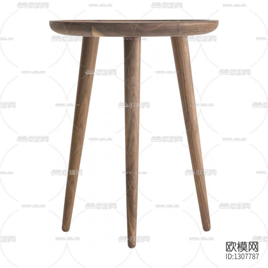 北欧简约实木圆形边几下载