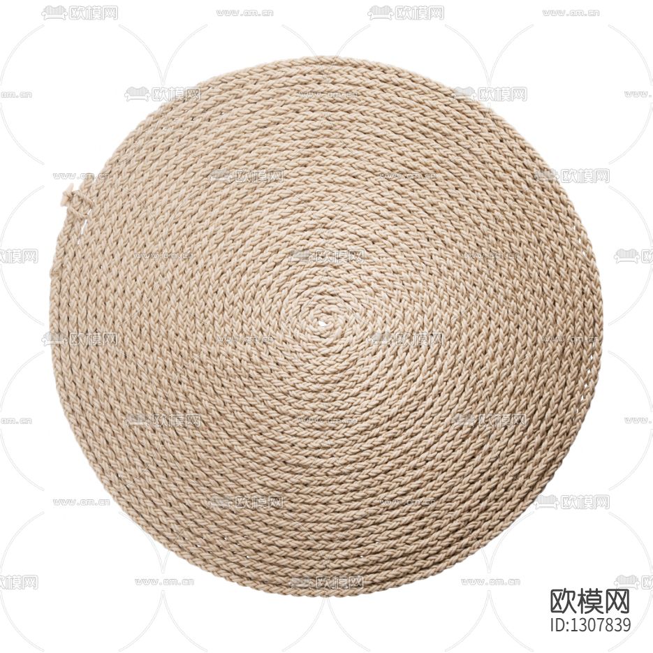 新中式简约麻绳编织地毯下载