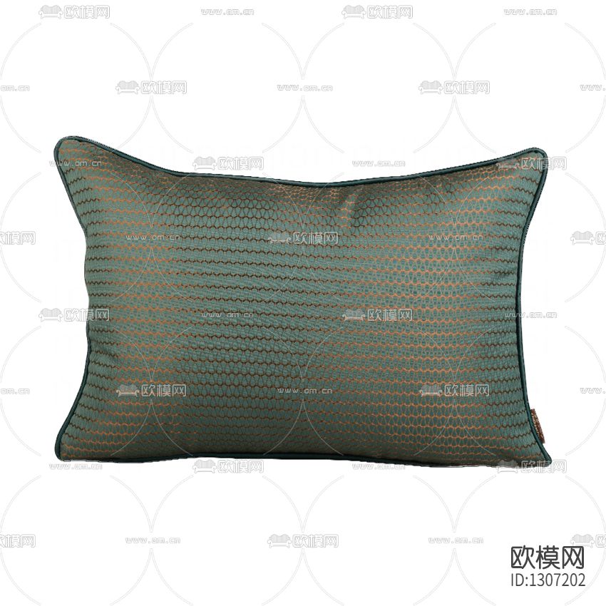 新中式绿色波纹布艺靠枕下载