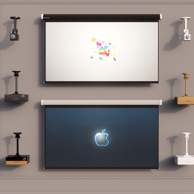  现代投影幕布投影仪su模型 