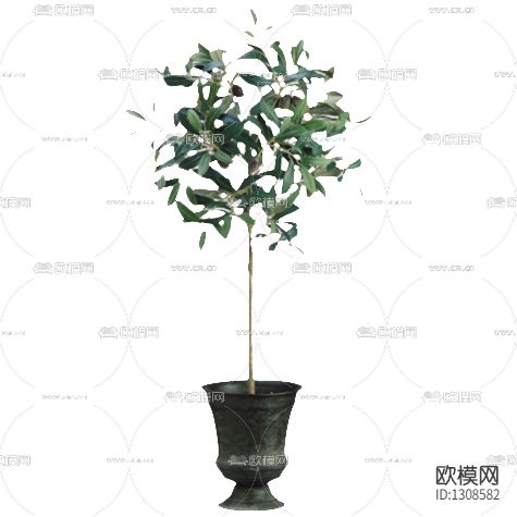 新中式仿青铜花盆摆放绿植下载