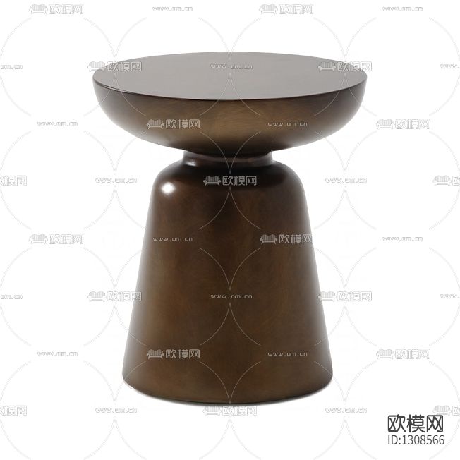 现代极简青铜乱纹圆形角几下载