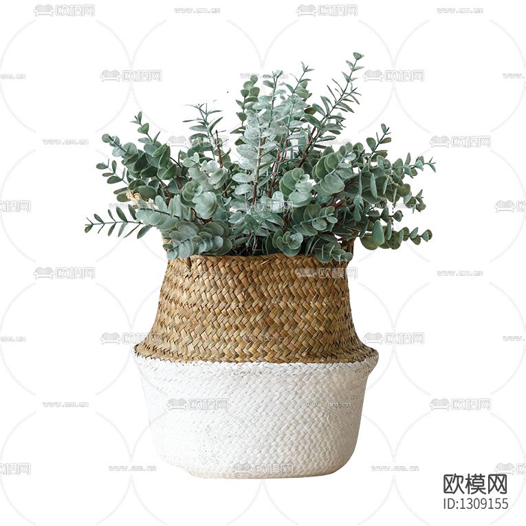 北欧简约编织花篮摆放花艺下载
