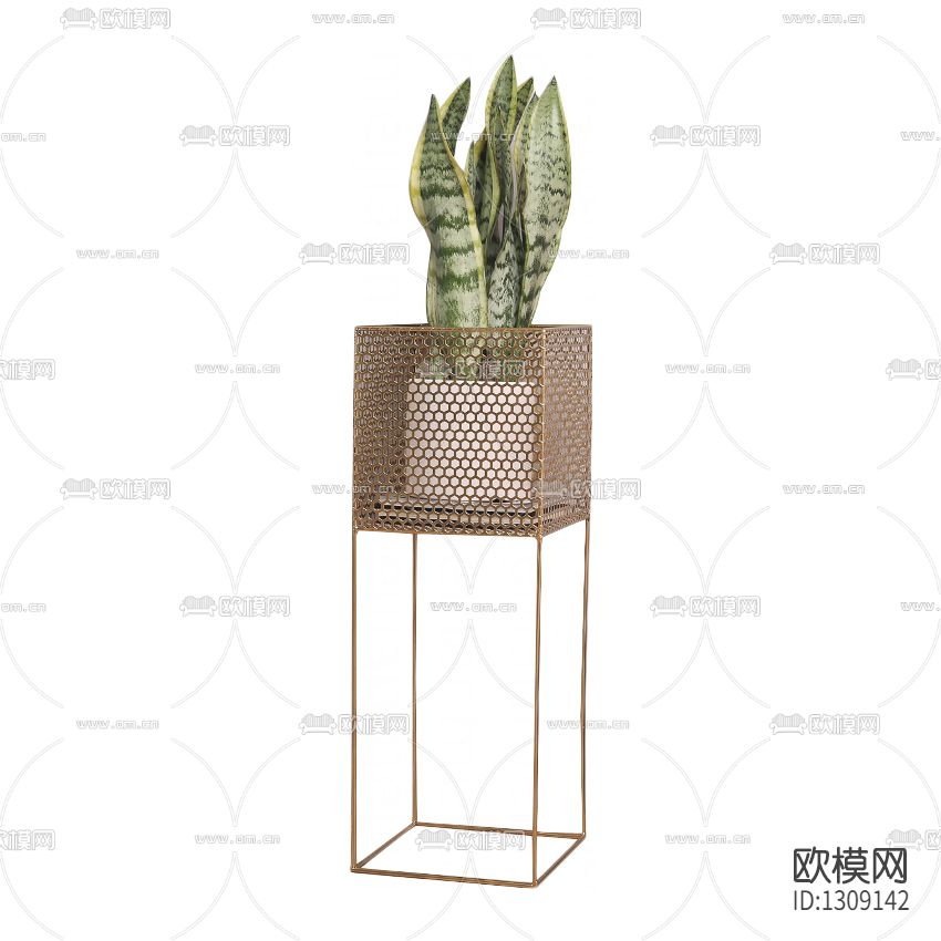 现代金属网格花几