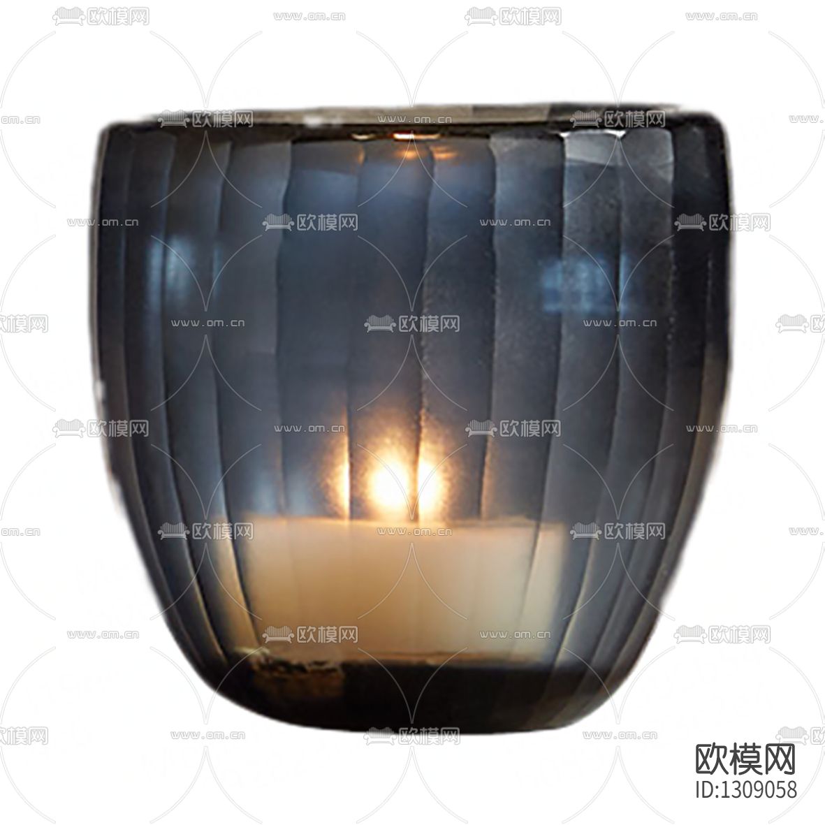 现代简约玻璃竖纹刻磨烛杯下载