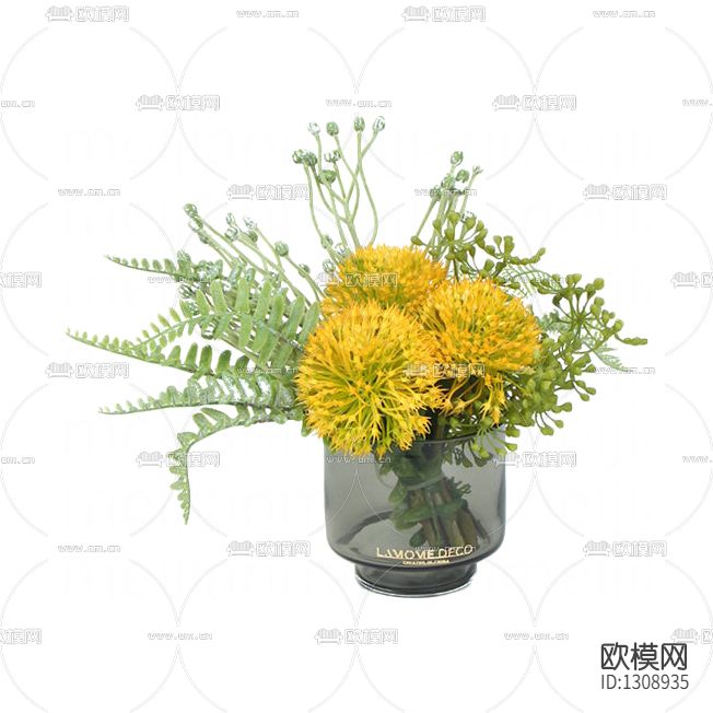 北欧黄色花卉摆放花艺下载