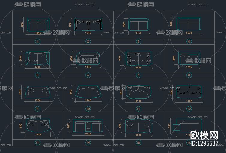 精品图库带尺寸cad图库下载（渲染图1）