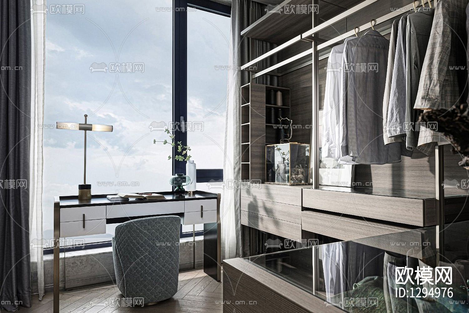 半岛城邦花园顶层复式cad施工图下载（渲染图2）