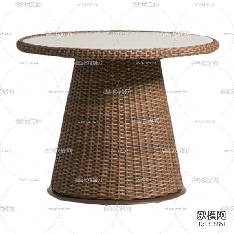 北欧藤编圆形餐桌下载