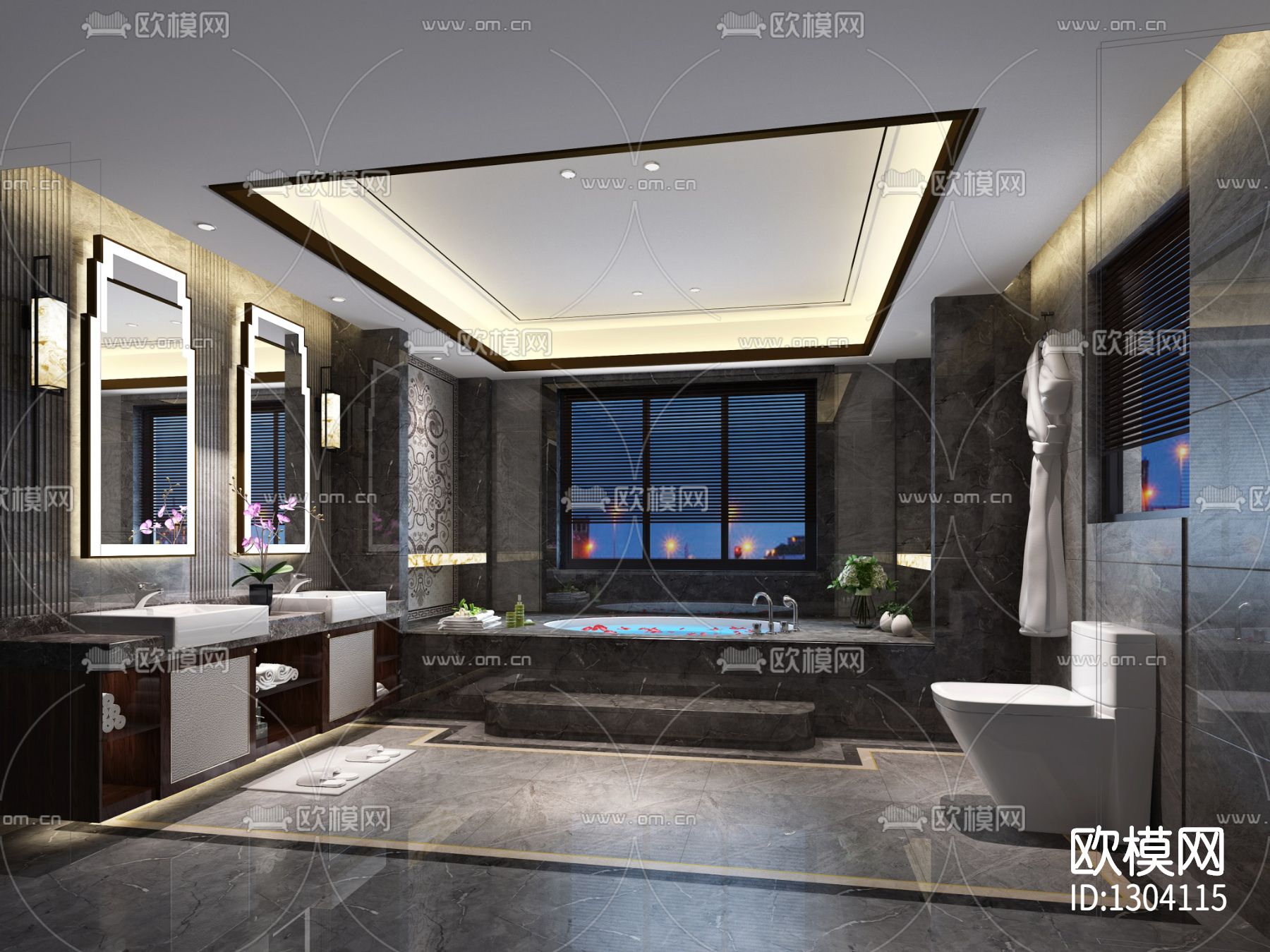 新中式私人别墅cad施工图下载（渲染图8）