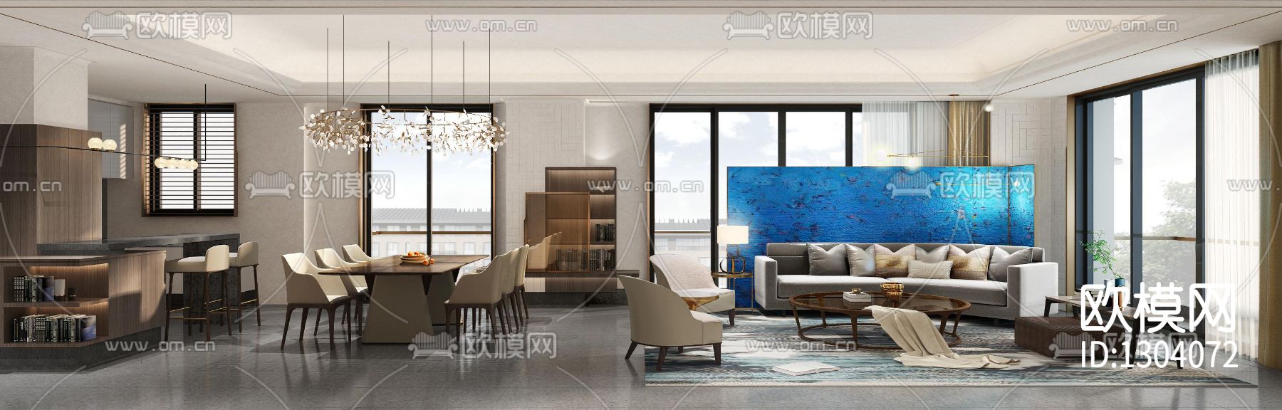 样板房cad施工图下载（渲染图3）