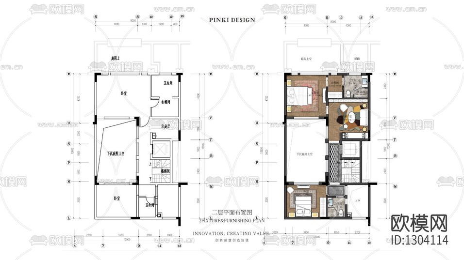 別墅cad施工圖下載(渲染圖2)