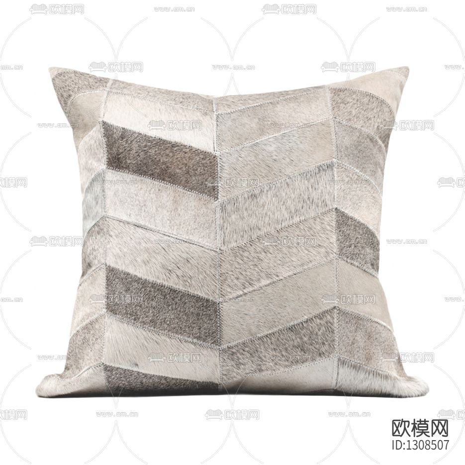 现代灰色动物真皮几何图案拼接抱枕下载