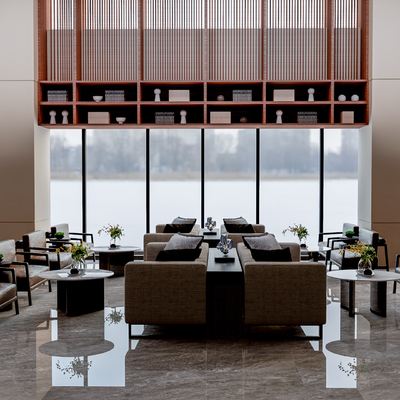  新中式售楼部洽谈区su模型 