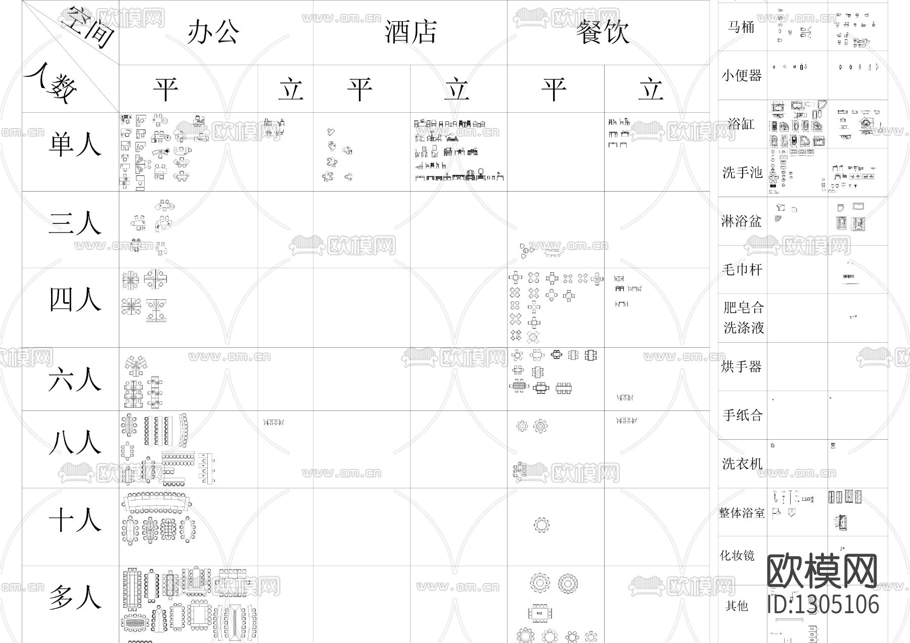 2020最新金螳螂常用cad图库下载（渲染图4）